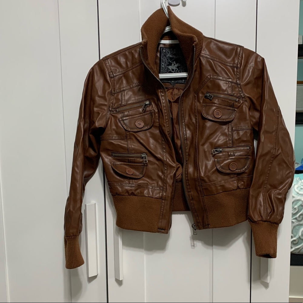 Brown leather jacket (girls)